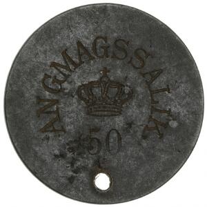 Grønland, Angmagssalik, 50 øre u. år m. hul 1894-1926, Sieg 42, enkelte hakker på revers