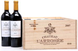 12 bts. Château lArrosée, Saint-Émilion Grand Cru Classé 2007 A hfin. Owc.