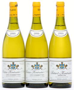 1 bt. Batard Montrachet Grand Cru, Domaine Leflaive 1999 B tsus.  etc. Total 3 bts.