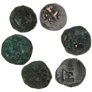 Erik Menved - Christoffer II, 6 borgerkrigsmønter inkl. MB 342, 564, 569. 6