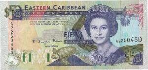 East Carribbean States, Dominica, 50 Dollars 1993, Pick 29 D