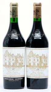 1 bt. Château Haut Brion, Pessac-Léognan. 1. Cru Classé 1998 A hfin.  etc. Total 2 bts.