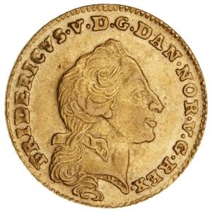 Frederik V, kurantdukat 12 mark 1762 WK, H 22E