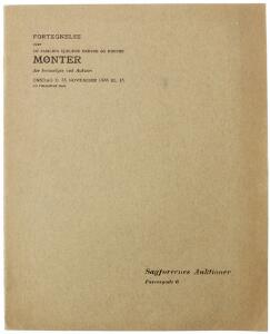 Auktionskatalog, Proprietær Fr. Hjorth, Baagegaard, 14 sider, København 1936, uindbundet, med tilskrevne priser