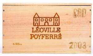 6 bts. Château Léoville Poyferré, Saint - Julien. 2. Cru Classé 2003 A hfin. Owc.