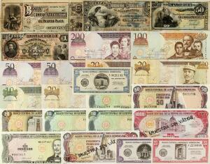 Dominikanske republik, lille lot forskellige, overvejende ucirkulerede sedler, i alt 23 stk.