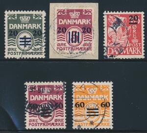 1940-41. Færøprovisorier. Komplet sæt stemplet.