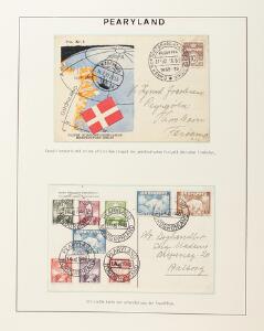 Grønland. Samling breve i 2 album  suplerende album. Mange gode forsendelser og stempler iblandt.