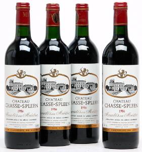 6 bts. Château Chasse-Spleen, Moulis-En-Medoc 1986 A-AB bn. Owc.