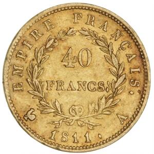 Frankrig, Napoleon Bonaparte, 40 Francs 1811A, Paris, F 505