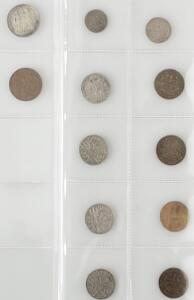 Dansk Vestindien, lille samling af mønter fra diverse konger, i alt 12 stk. i varierende kvalitet