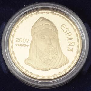 Spanien, 200 Euro 2007, F 418, Au, 13,5 g 9991000, i blå æske