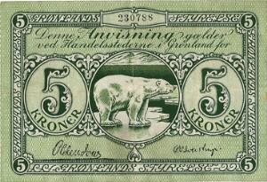 Grønland, 5 kr uår 1926, Sieg 63D