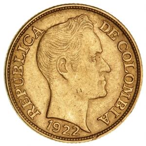 Colombia, 5 Pesos 1922, F 113