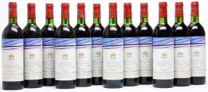 12 bts. Château Mouton Rothschild, Pauillac. 1. Cru Classé 1980 A-AB bn. Owc.