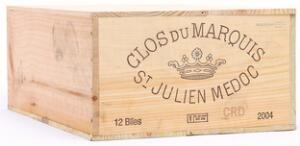 12 bts. Clos du Marquis, 2wine Château Léoville-Las- Cases 2004 A hfin. Owc.