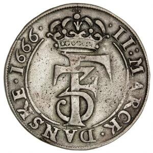 Norge, Frederik III, 2 mark 1666, NM 161, H 67G