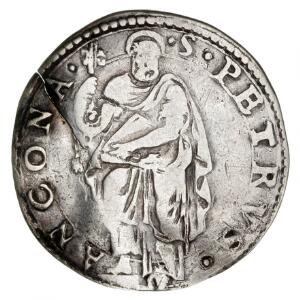 Vatikanet. Gregor XIII, 1572-1585, Ancona, Giulio, Ag, 2,92 g, cf. Berman 1225