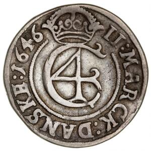 Christian IV, 2 mark 1646 hebræertype, H 148
