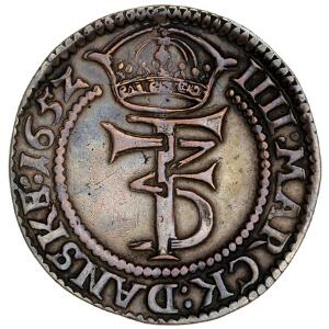 Frederik III, 4 mark  krone 1652, H 87A, Aagaard 14.3