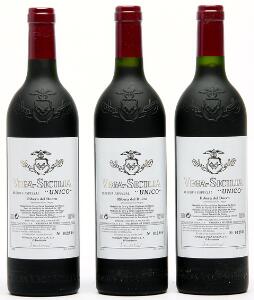 3 bts. Vega Sicilia Unico, Reserva Especial, Ribera del Duero A hfin. Owc.