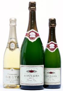 1 bt. Champagne Blanc de Blancs, Deutz 2002 A hfin.  etc. Total 3 bts.