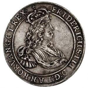 Norge, Frederik III, speciedaler u. år 1661, NM 86, H 39 - ældre sølvafstøbning af den uhyre sjældne Aggershusspecie