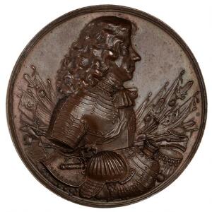 Christian V, Gullands erobring 1676, Schneider, G 121, bronze, galvano