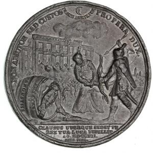 Frederik IV, Kalabaliken i Bender og Stenbock i Tønningen, 1713, Peter Berg, G 305, Ossbahr 165, Lange 93, tin