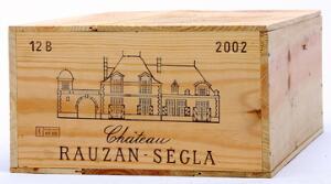 12 bts. Château Rausan Ségla, Margaux. 2. Cru Classé 2002 A hfin. Owc.