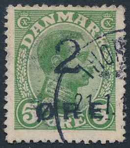 1919. Provisorium, 25 øre, grøn. Stemplet THORSHAVN 21.1.19