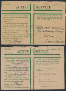 1941. 2 feltpostbreve adresseret til samme adresse. Det ene stemplet FPO 219. Begge sign. af samme officer