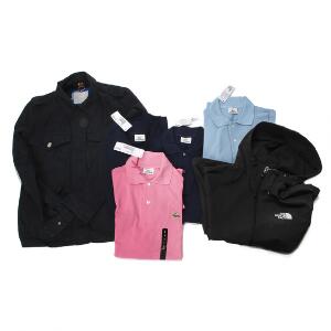 Lacoste, Thomas Burberry, The North Face Kortærmede Polo T-shirts i mørkeblå, blå pink farver. Mørkeblå sommerjakke, og sort vindjakke. Str. S-M. Ubrugt 6