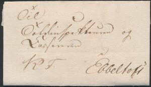 1810. Brev med fuldt indhold dateret 29.11.1810 sendt til Ebeltoft. Laksegl fra Vestindisk-Guinesisk Rente- og Told-Cammer