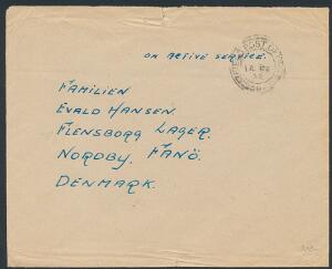1946. Engelsk feltpostbrev fra dansker i H.Q.8 Corps District B.A.O.R.