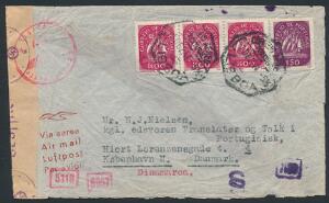 1944. Luftpostbrev fra Viggo Beckmann, Postbox 164 dansk ambassadør i Portugal, sendt 1.12.1944 til København