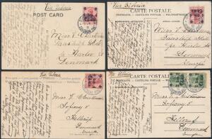 Tysk Post i Kina. 1907-1911. 6 frankerede postkort. Alle sendt til Danmark