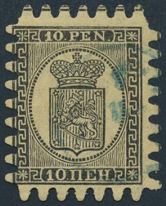 1866. 10 penni, sortgul. PRAGTEKSEMPLAR