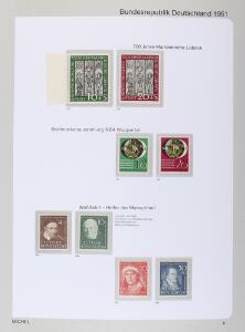 Bund. 1949-1996. Postfrisk samling i 3 fine Schwanenberger-album. Nær komplet incl. mange bedre sæt osv.