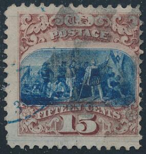 USA. 1869. 15 C. rødbrunblå. TYPE I. Stemplet. Michel EURO 600