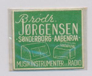 Frimærkepenge. Brødr. Jørgensen Sønderborg-Aabenraa. Med 5 øre.