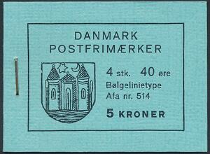Hæfte. 5 Kr. Danmarks Postfrimærker, indeholdende 4 stk. 40 øre, Bølgelinie, orange. Sjældent hæfte.