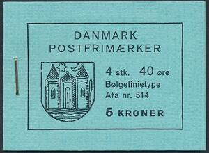 Hæfte. 5 Kr. Danmarks Postfrimærker, indeholdende 4 stk. 40 øre, Bølgelinie, orange. Sjældent hæfte.