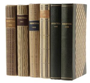 Central Danish periodical Bjørnvig et al. eds. Heretica. Cph Wivels Forlag 1948-53. Set of all 6 annuals. 6