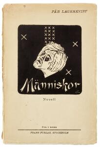 Pär Lagerkvist Människor. Stockholm Frams Förlag 1912. Orig. wrappers, front wrapper loose, spine worn. Rare.  8 vols. 9