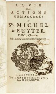 Michel de Ruyter B. Pielat Michel de Ruyter La vie et les actions memorables [...]. Amsterdam Henry  Theodore Boom 1677.