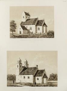 Danish churches Strunk and others eds. Danske Mindesmærker. Cph 1869. Folio. Richly illust. with 44 lithographs of Danish churches.