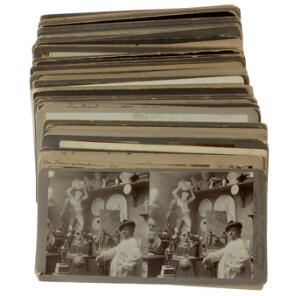 From Nicolai Outzens studio Stereoscope with 75 stereoscopic cards for viewing. 19th century.