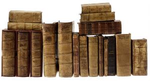 16 -17th century bindings T. Livii Patavini Historiarum Ab Urbe Condita [...]. 3 vols. Basel 1554.  15 other vols. In cont. bindings. 18