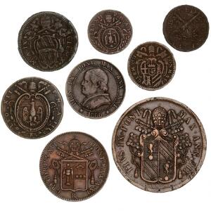 Vatikanet, 13 sølv- og kobbermønter 18.-20. århundrede.